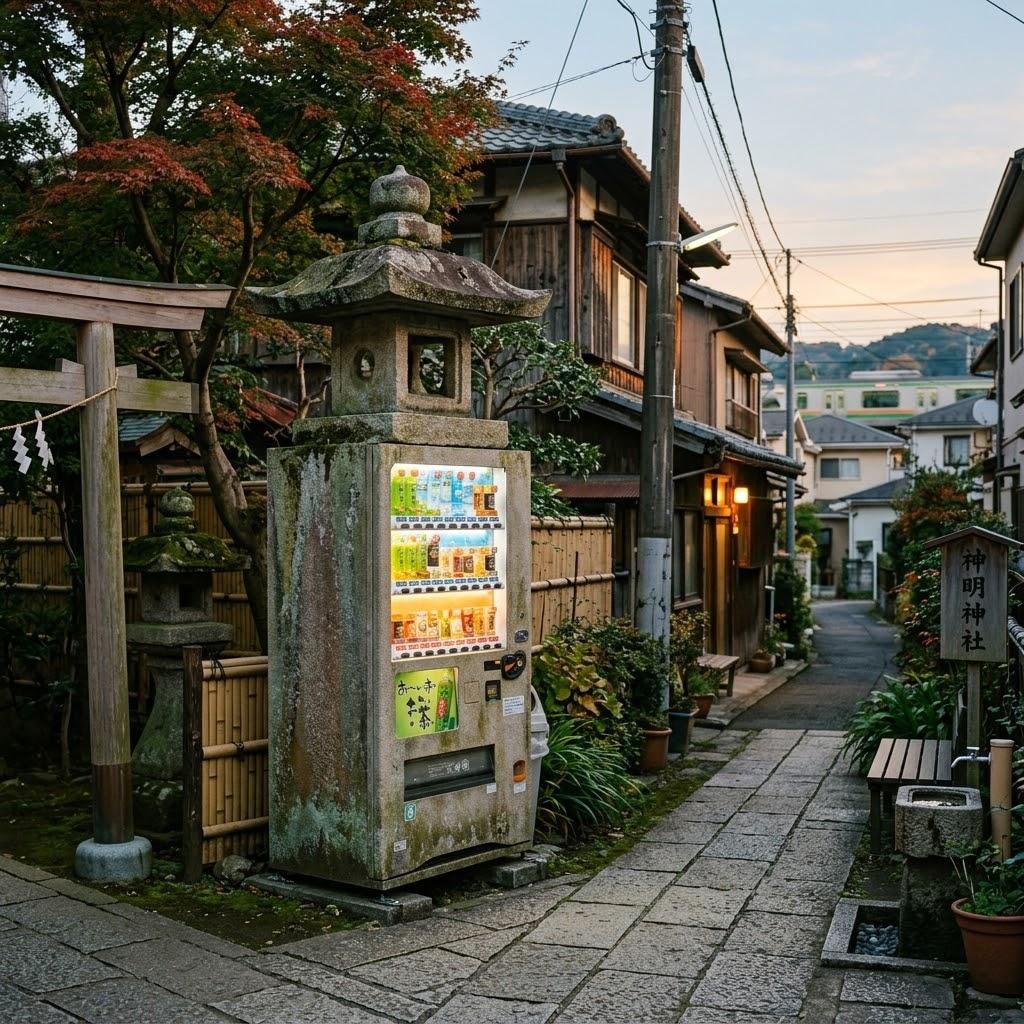 石灯篭っぽい自販機