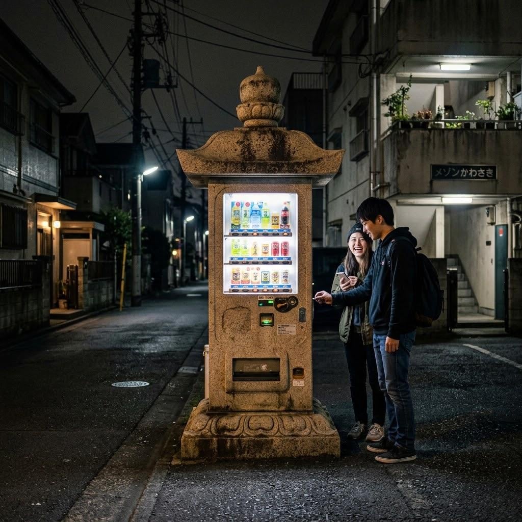 石灯篭っぽい自販機