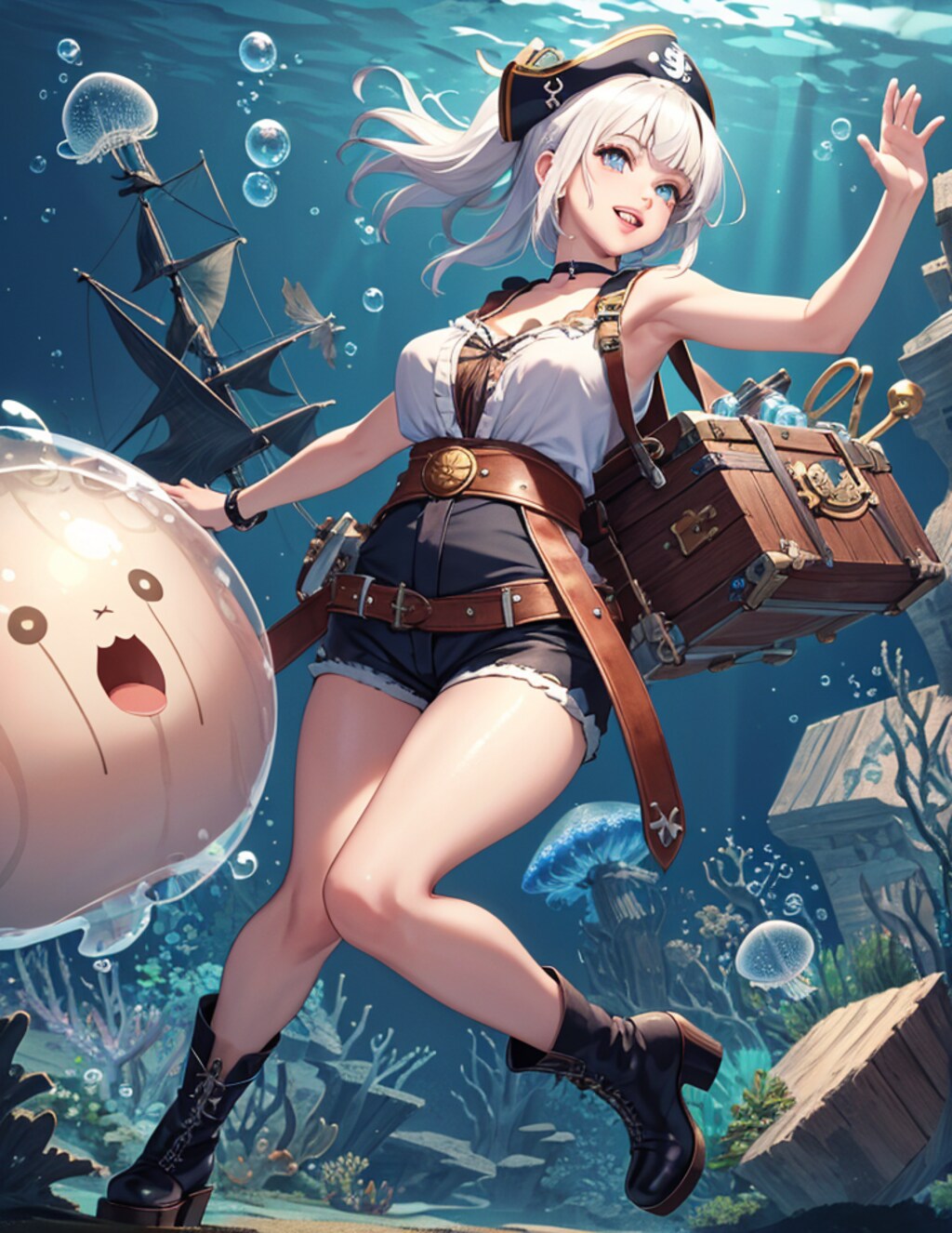 沈没船と海賊の船長 【プロンプト公開中】