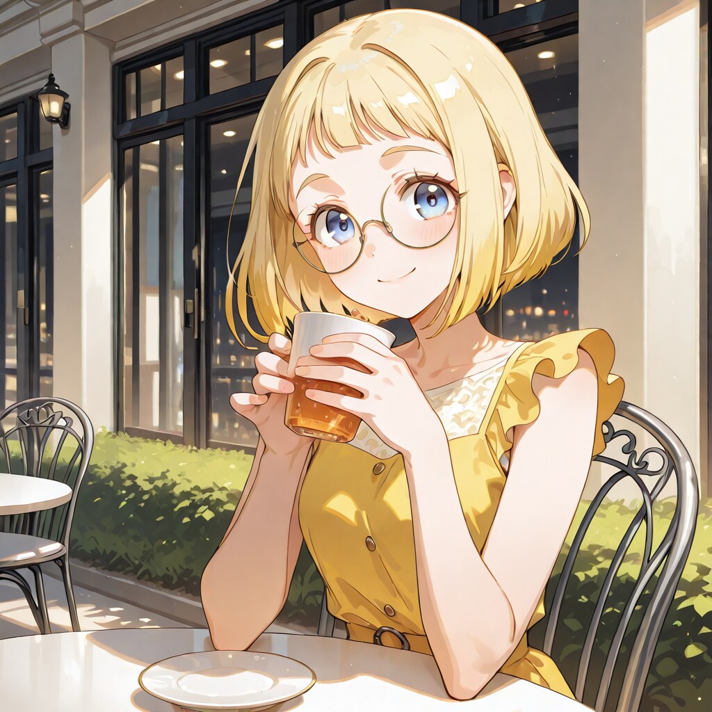 アイスティーを飲むミッシェルさん