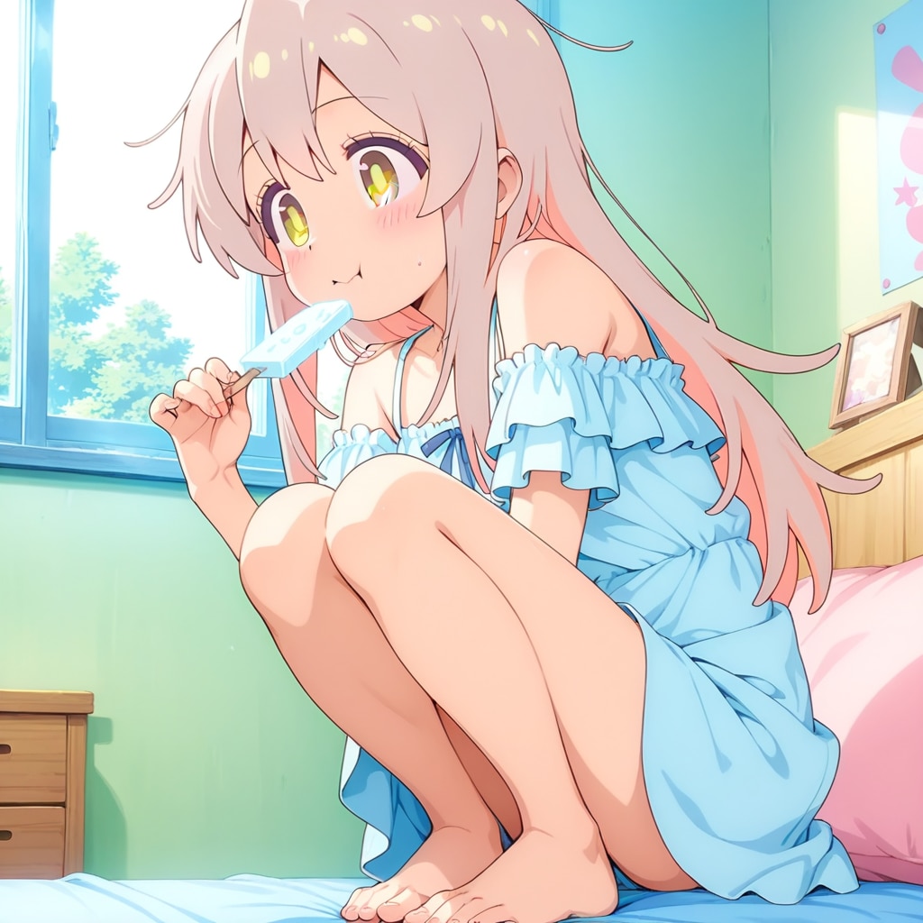 アイスを食べるまひろ