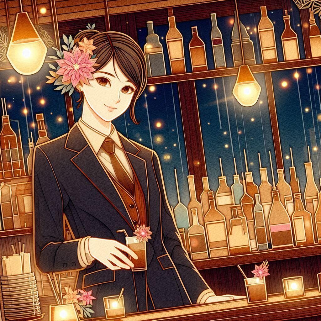 ペーパークラフト風のバー