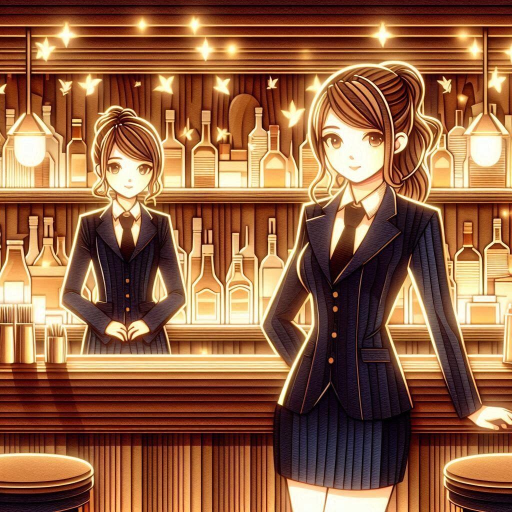 ペーパークラフト風のバー