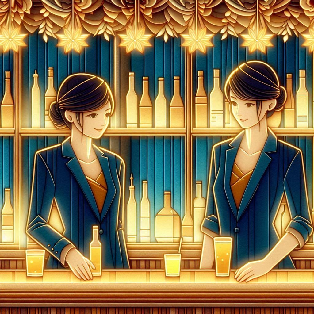 ペーパークラフト風のバー