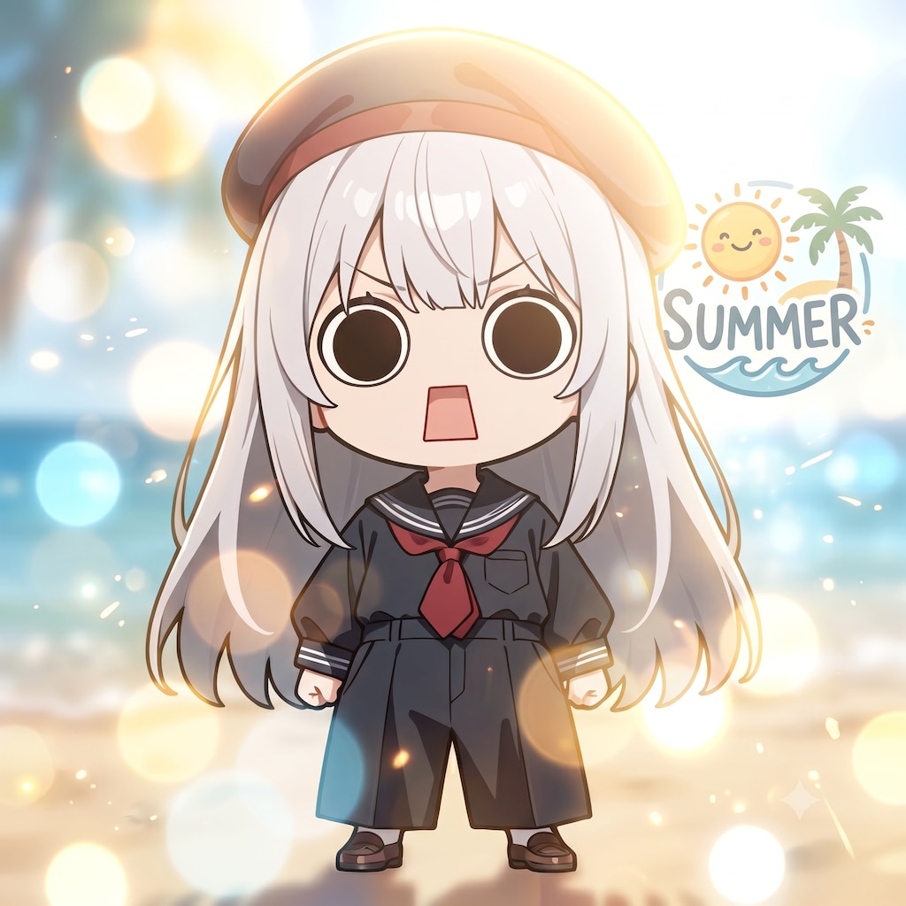 夏のロゴマークえらいこっちゃ嬢
