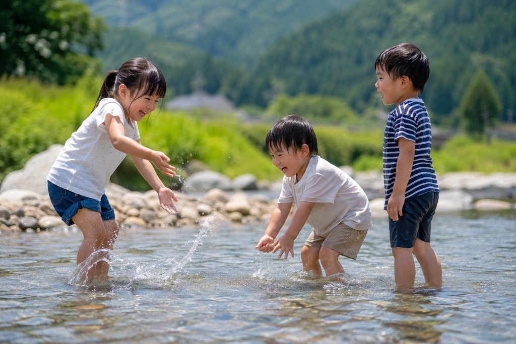 川遊び