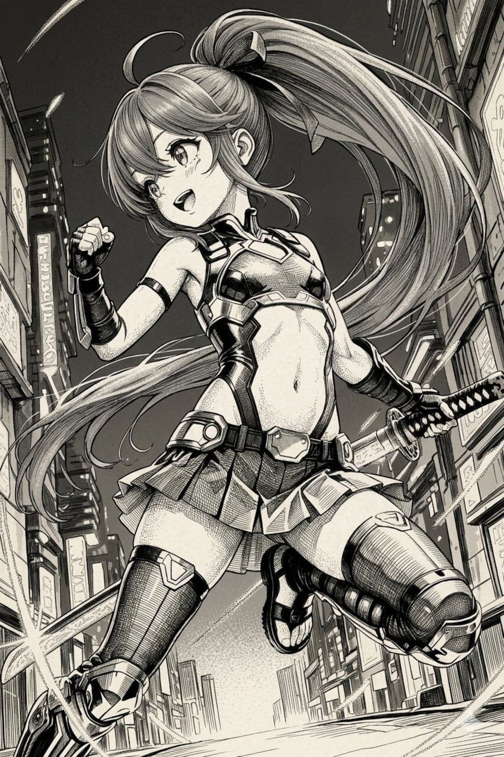 ＳＦ小説の挿絵風クノイチ