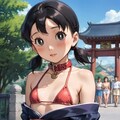 神社を連れまわされるマイクロビキニ少女 6枚目