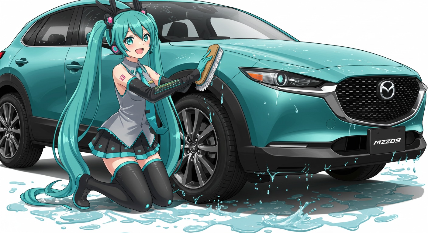 初音ミクがCX-30を洗う　再リメイク版 | の人気AIイラスト・グラビア