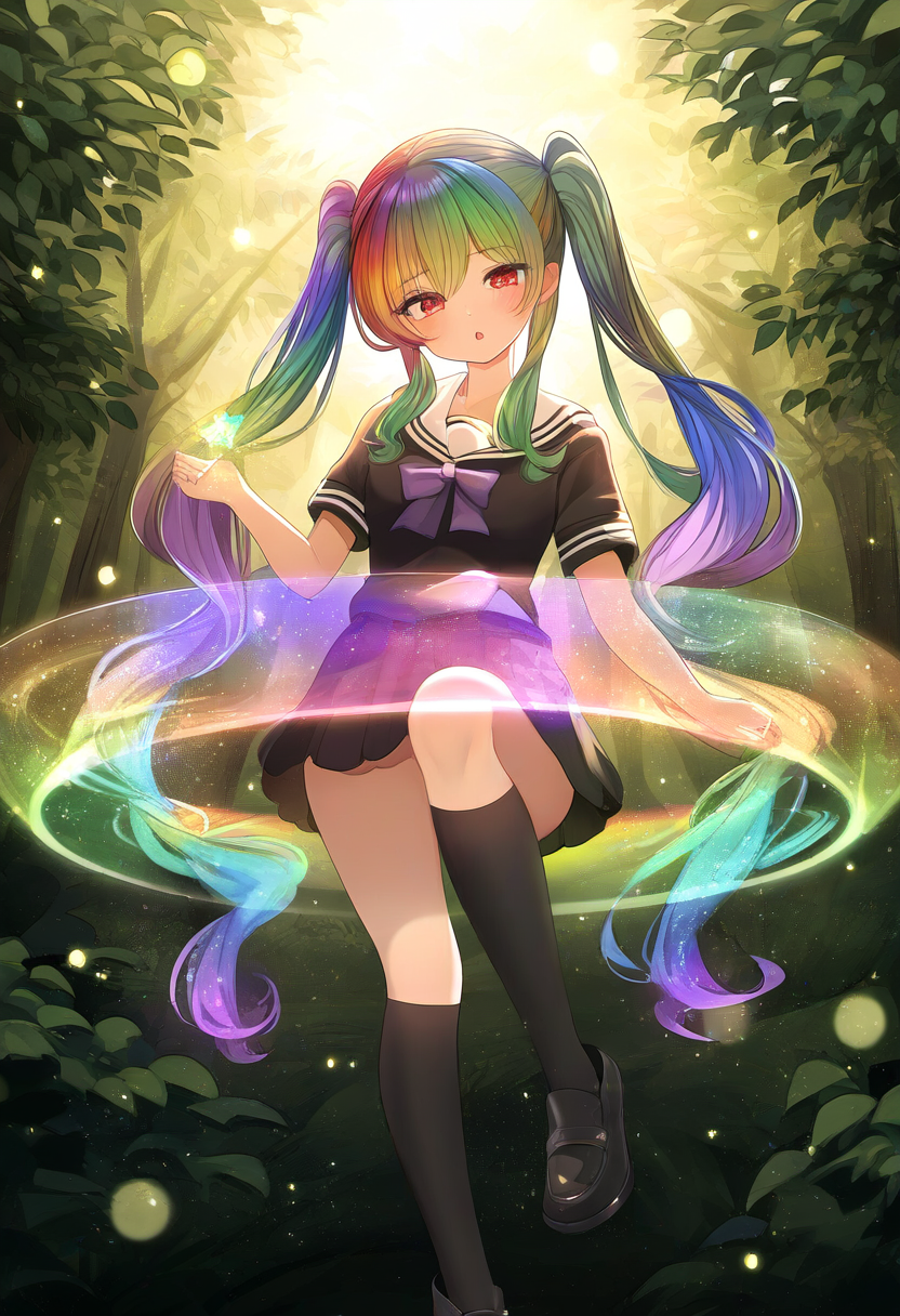 虹と魔法とツインテール | の人気AIイラスト・グラビア