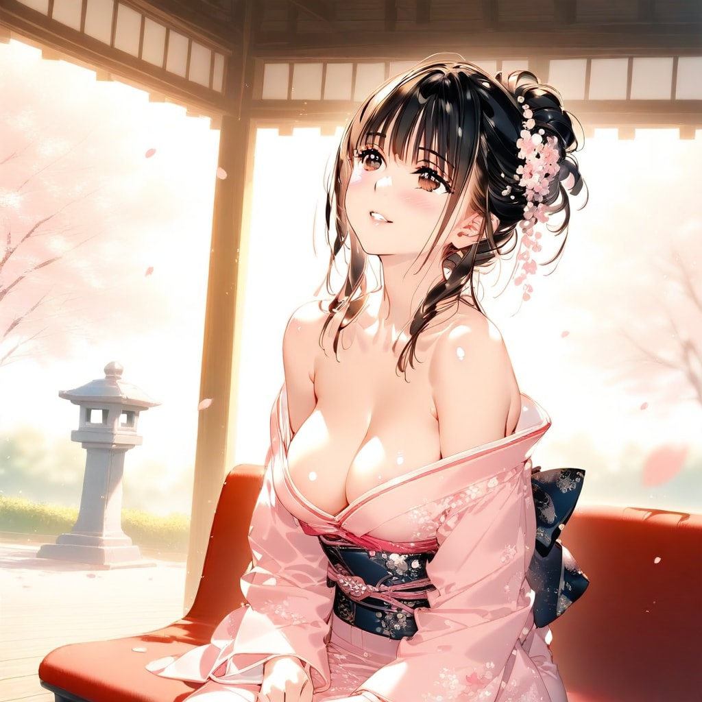 桜の舞う庭園（春の訪れ）