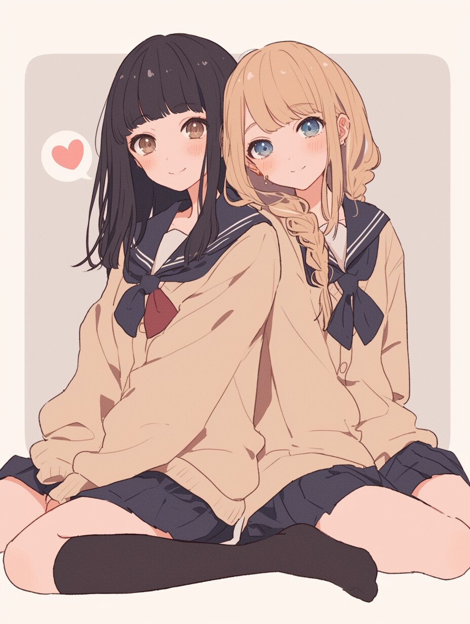 二人のJK18 | の人気AIイラスト・グラビア