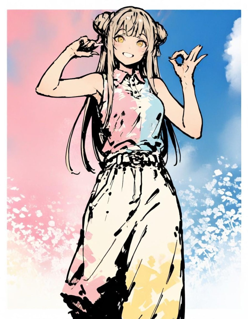 ニカッ