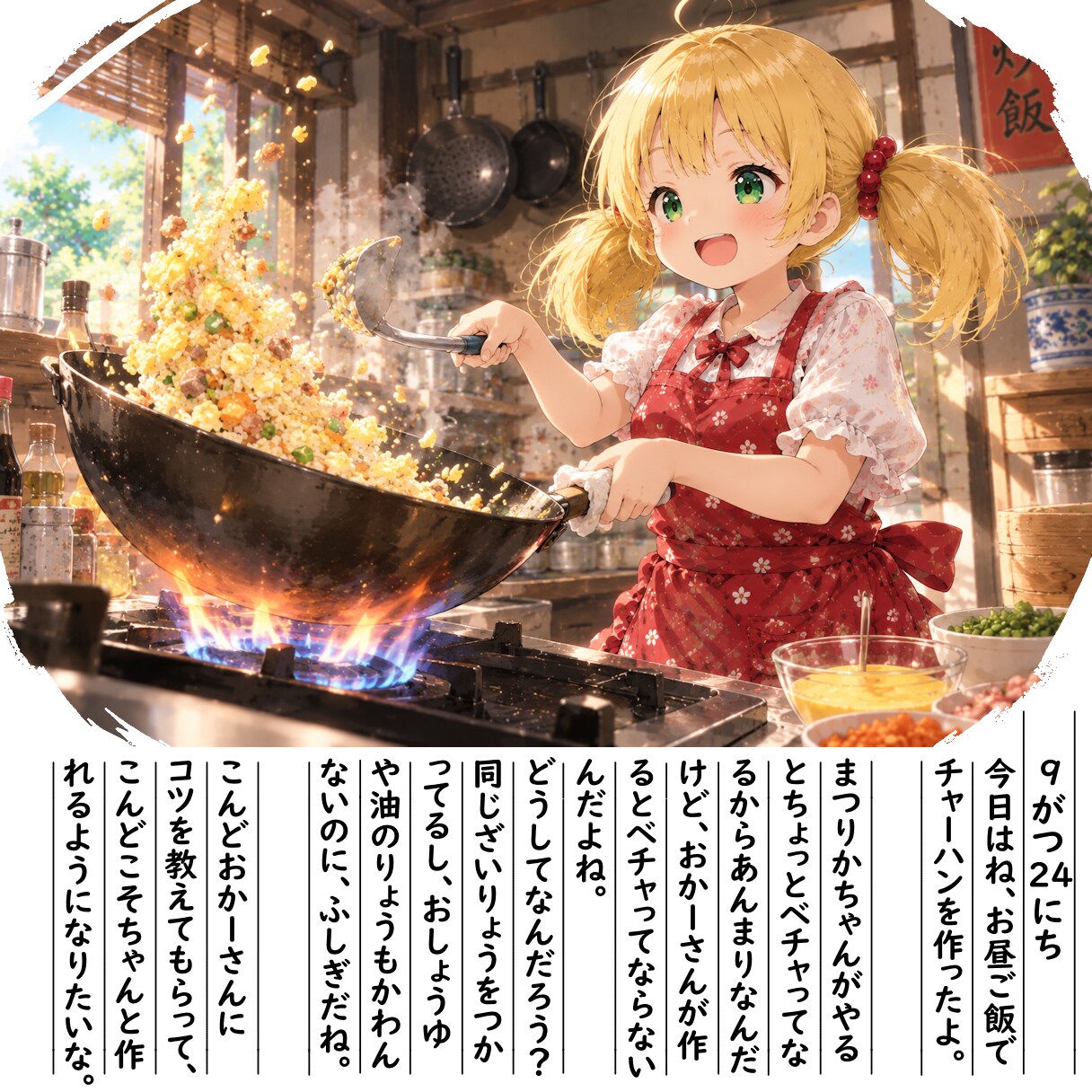【絵日記】チャーハンのコツ教えて＞＜ | の人気AIイラスト・グラビア