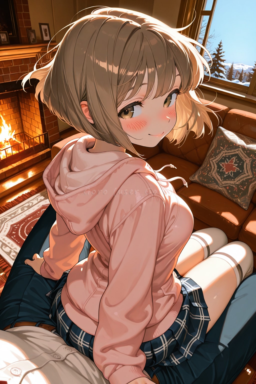 快適な場所、お兄ちゃんの膝の上