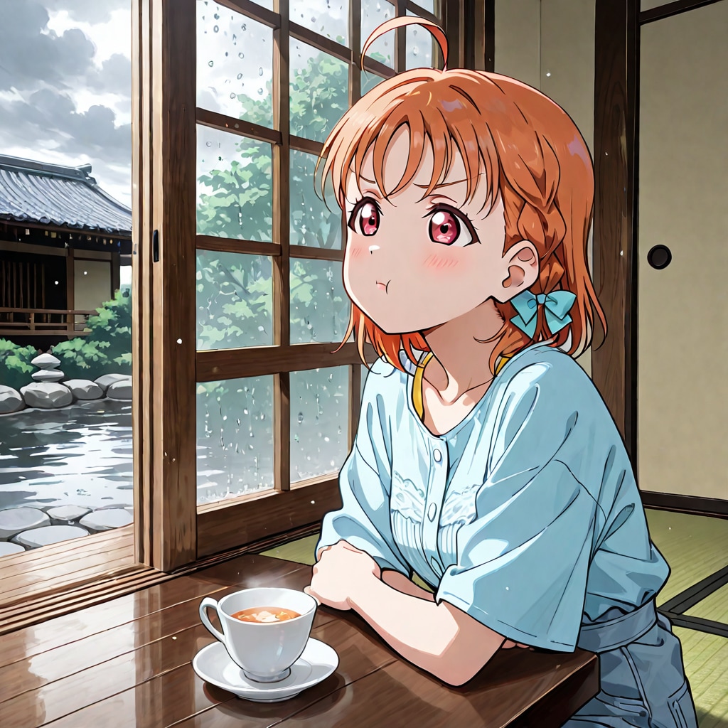 雨にご不満な千歌ちゃん