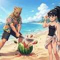 麻袋おじさんと 黒ぽにちゃん 3枚目