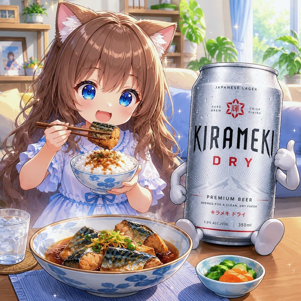 鯖の煮付けを食べる小さな女の子