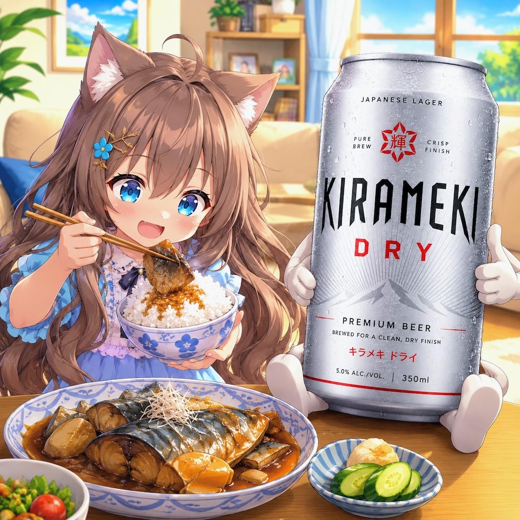 鯖の煮付けを食べる小さな女の子