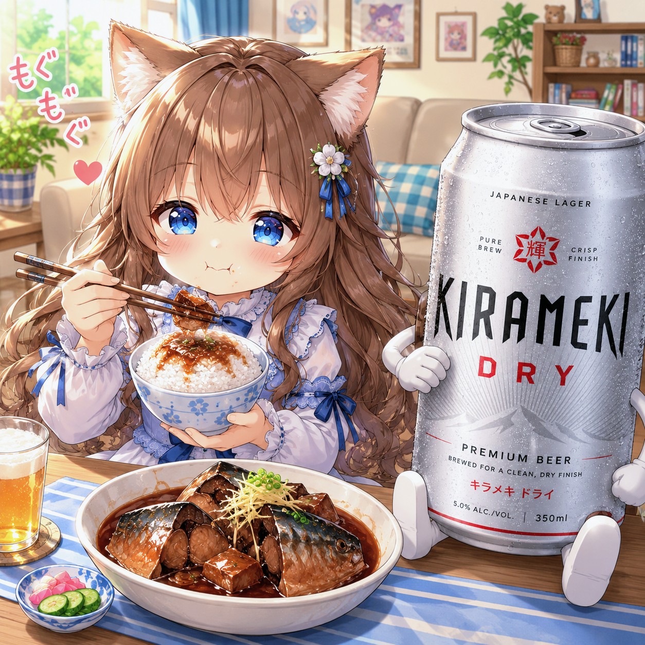 鯖の煮付けを食べる小さな女の子