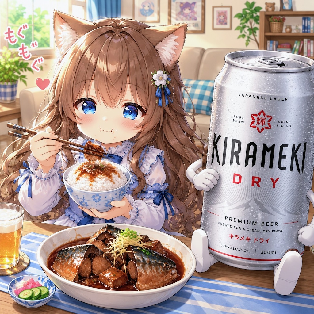 鯖の煮付けを食べる小さな女の子