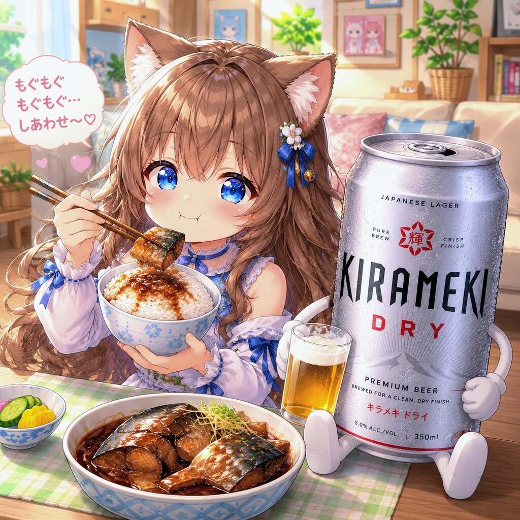 鯖の煮付けを食べる小さな女の子