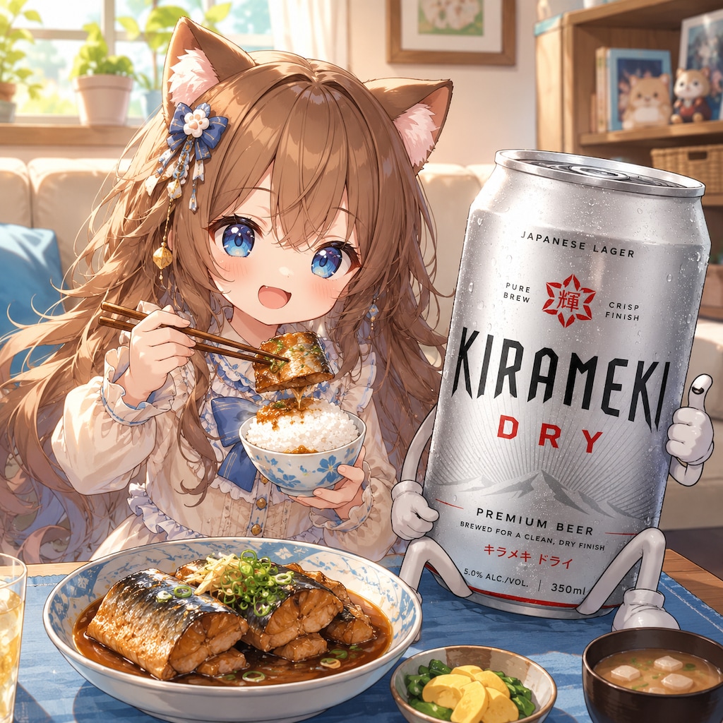 鯖の煮付けを食べる小さな女の子