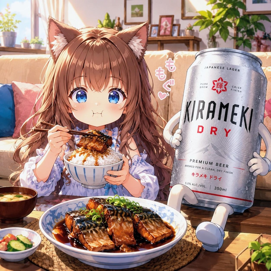 鯖の煮付けを食べる小さな女の子