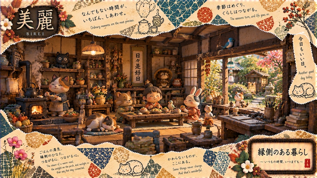 Everyday Happiness by the Garden Veranda  Ordinary moments are the most precious.  The kettle sends