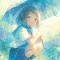 雨と紫陽花と後輩女子 2枚目