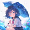 雨と紫陽花と後輩女子 10枚目
