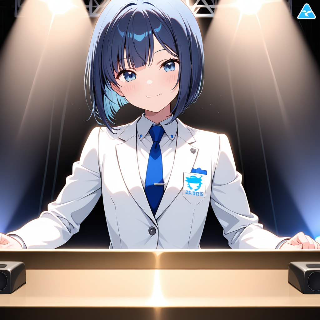 新製品発表会に立つボブ子社長