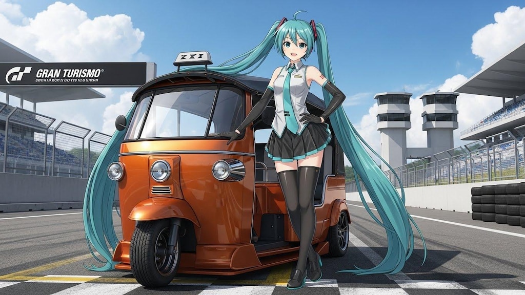 初音ミクとオート三輪