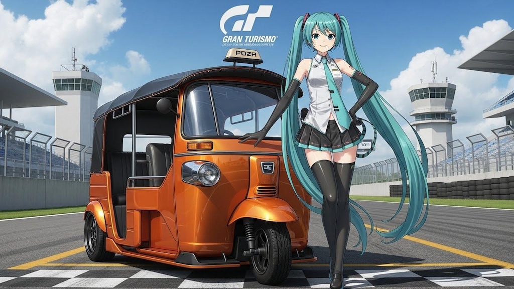 初音ミクとオート三輪