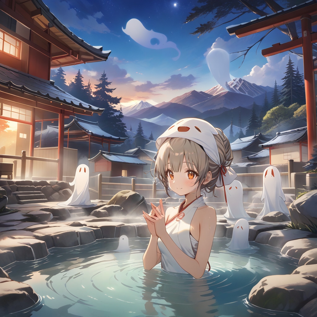 お化けと混浴露天風呂