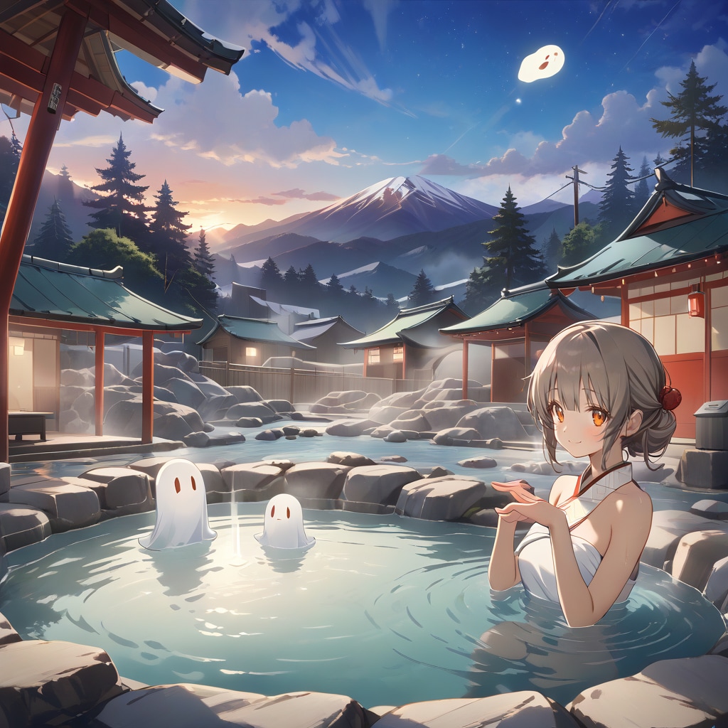 お化けと混浴露天風呂