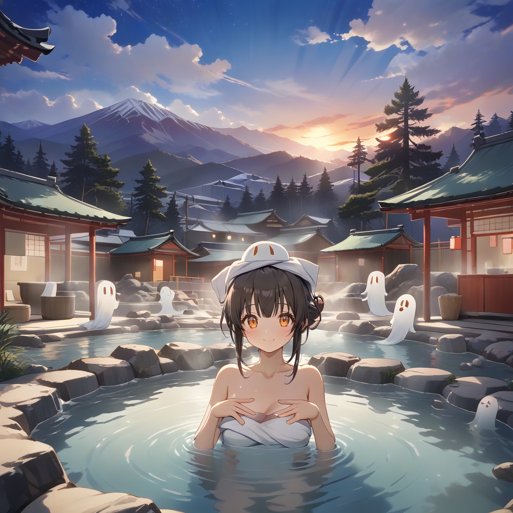 お化けと混浴露天風呂