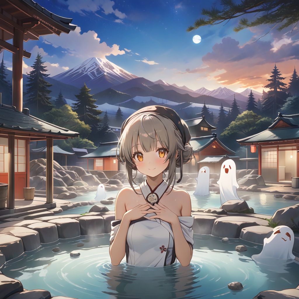 お化けと混浴露天風呂