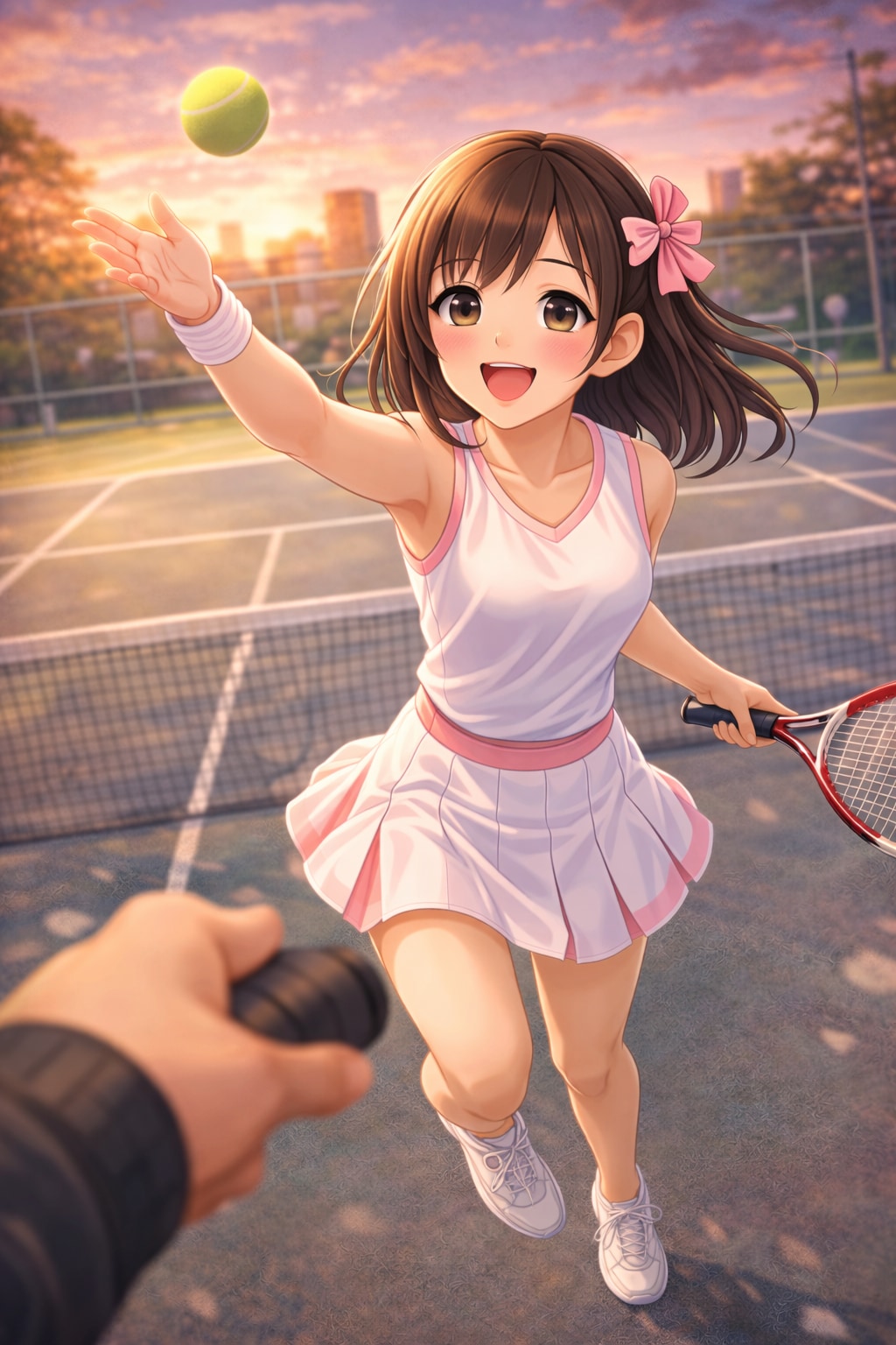 放課後、君とラリーする時間。 〜彼女とテニスデート POV〜 | の人気AIイラスト・グラビア