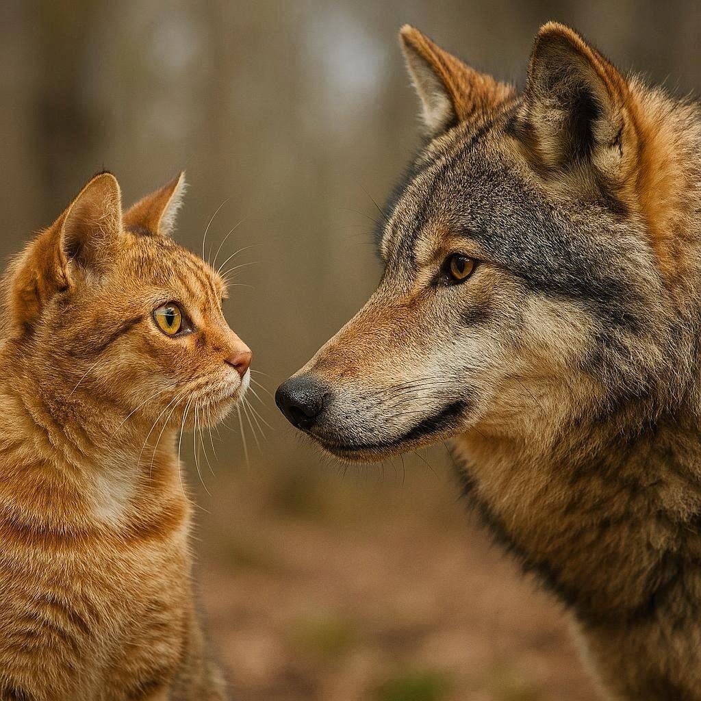 オオカミと出会う猫