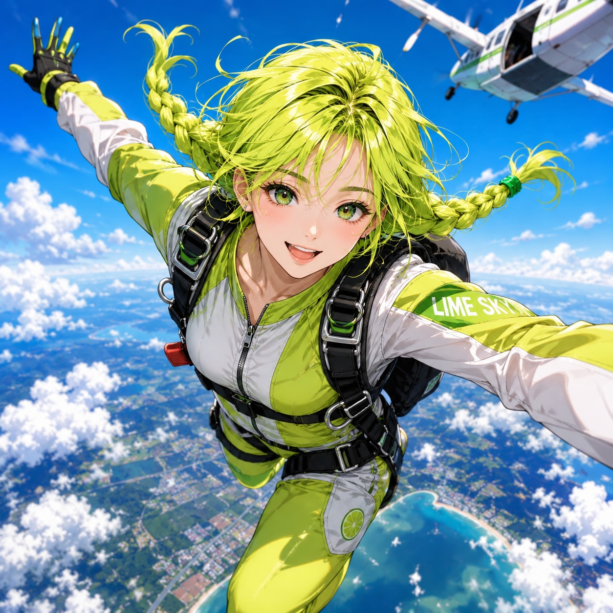 スカイダイビング（ライムちゃん）