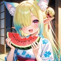 12枚）スイカとケモ耳エルフさん 9枚目