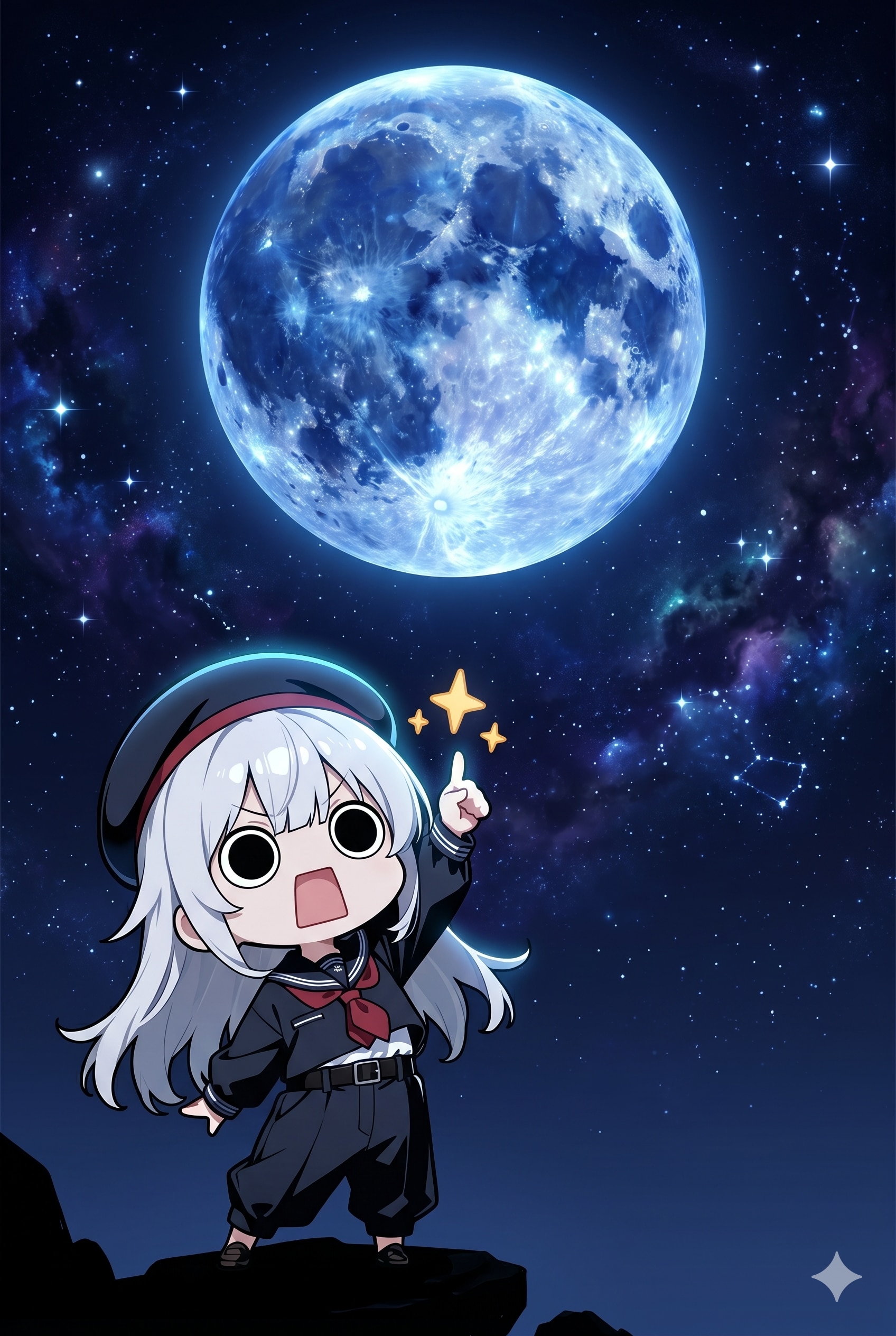 月を楽しむえらいこっちゃ嬢