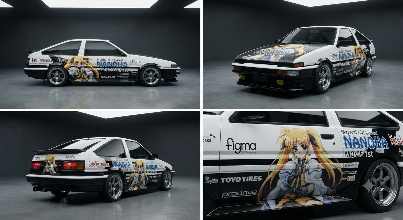 フェイトテスタロッサ痛車AE86 | の人気AIイラスト・グラビア