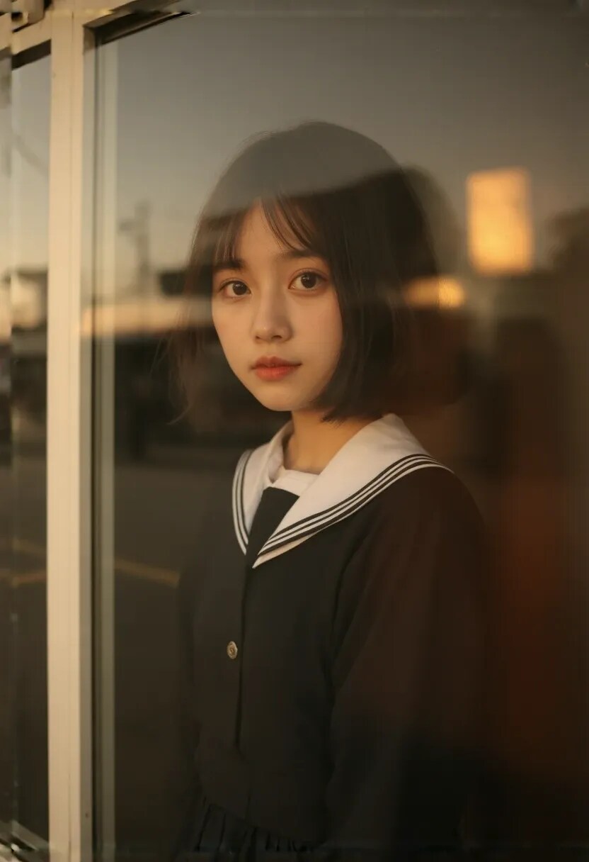 ガラス越しの写真