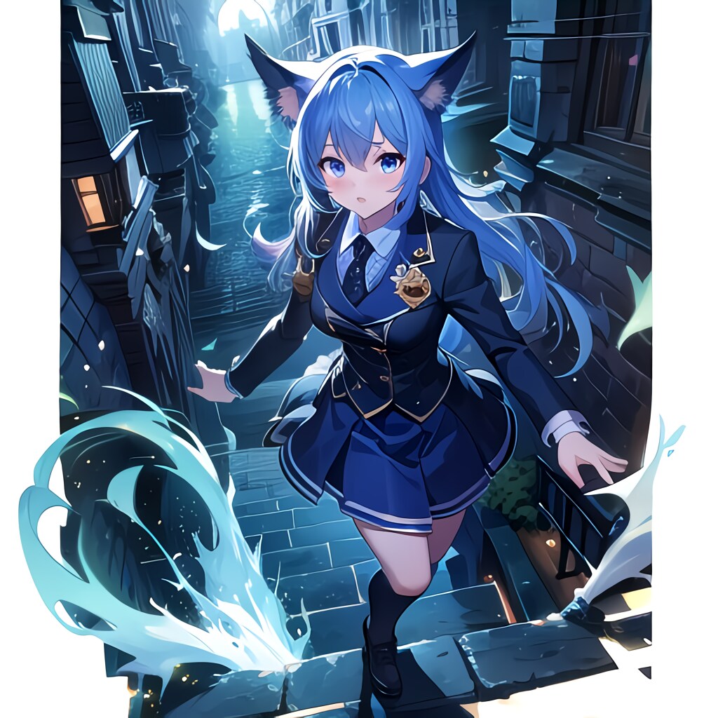 青髪ネコミミ