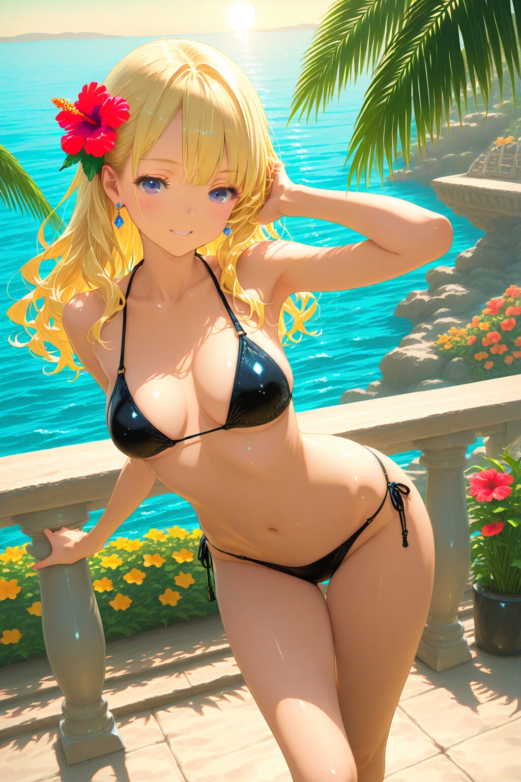 南国に出会った金髪美女👙🌺🏖️❤️