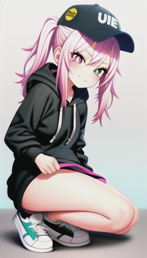 パーカーとスポーツキャップの女の子　3 | の人気AIイラスト・グラビア