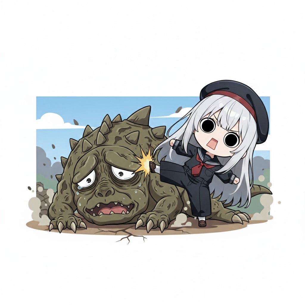 怪獣相手にやってしまいよったえらいこっちゃ嬢 | の人気AIイラスト・グラビア