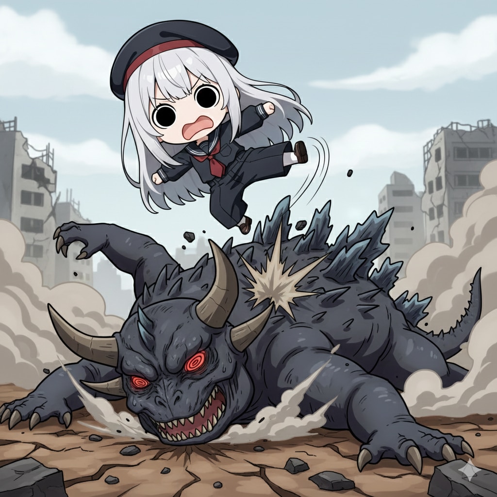 怪獣相手にやってしまいよったえらいこっちゃ嬢